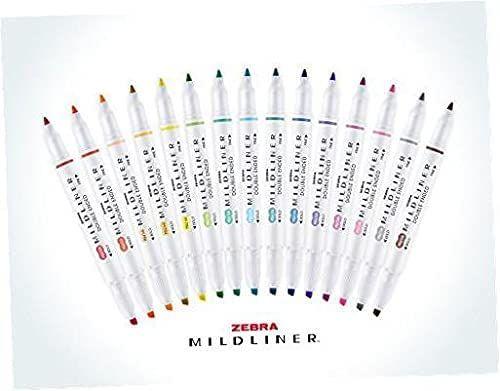 Zebra Pen - Conjunto de Marca-Texto Mildliner com Ponta Dupla - 15 Unidades Imagem de Zebra Pen - Conjunto de Marca-Texto Mildliner com Ponta Dupla - 15 Unidades