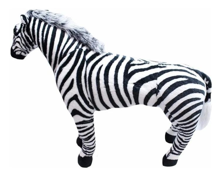 Zebra Realista Em Pé 75cm - Pelúcia - Foffy Imagem de Zebra Realista Em Pé 75cm - Pelúcia