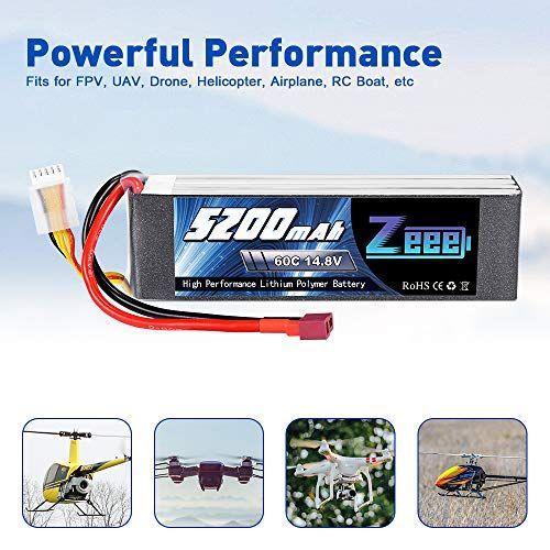 Imagem de Zeee 4S Lipo Bateria 5200mAh 14.8V 60C RC Bateria Soft Case com Deans T Plug para RC Plane Quadcopter Avião Helicóptero RC Car Truck RC Barco