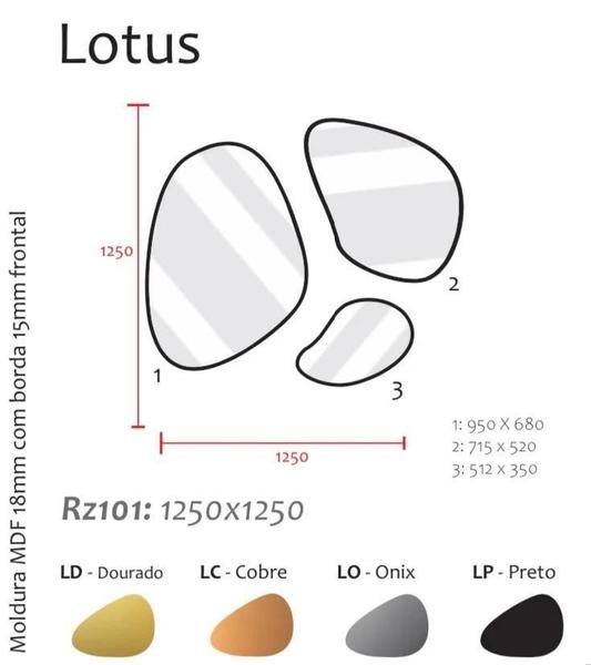 Imagem de Zen Kit 3 Espelhos Organicos Lotus Laca Preta