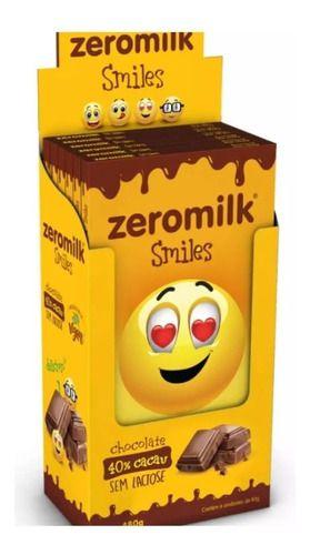 Imagem de Zeromilk Smiles 40% Puro Cacau 80g Display 6 Unidades