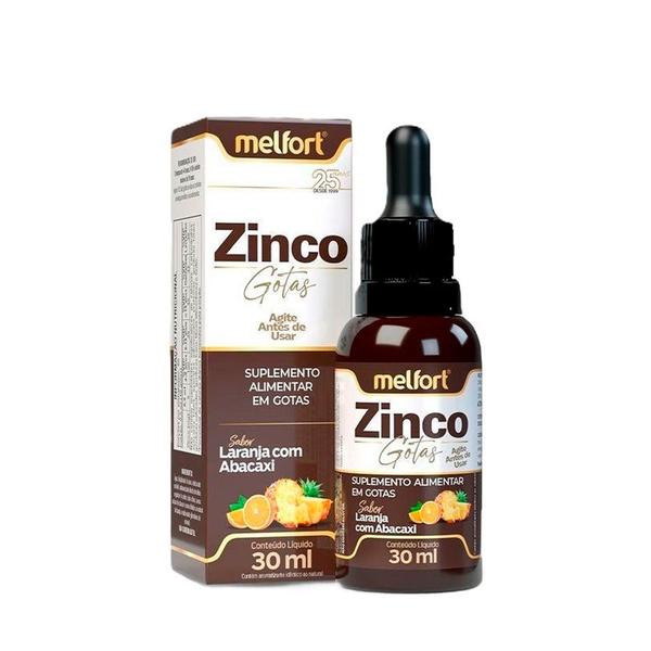 Imagem de Zinco em Gotas 30ml Sabor Laranja com Abacaxi Melfort