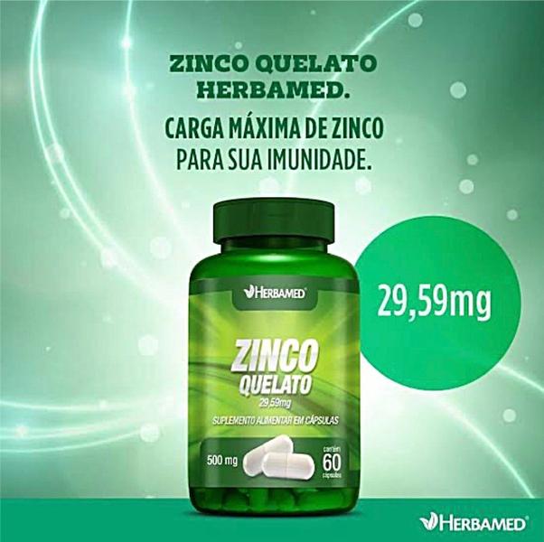 Imagem de Zinco Quelato 60 Cápsulas 500mg - Herbamed