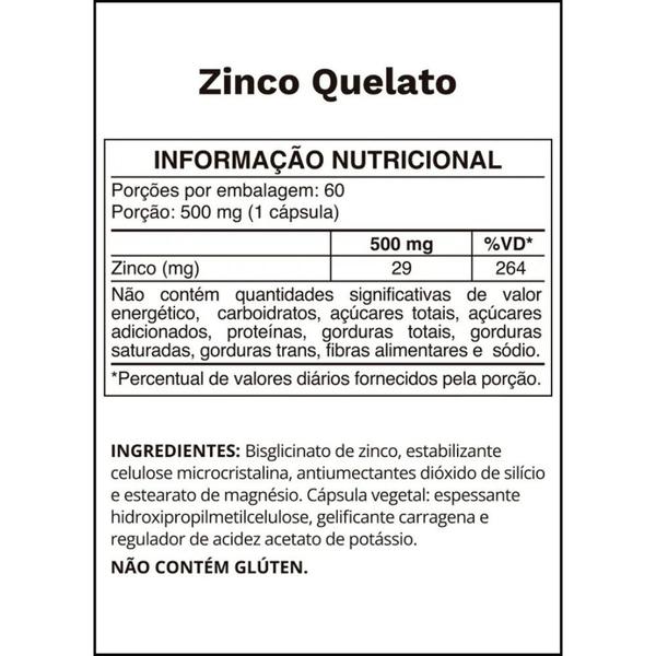 Imagem de Zinco Quelato Bisglicinato 60 Caps 500 Mg - Ocean Drop