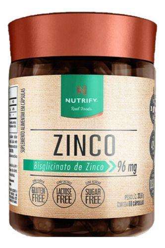 Zinco Quelato Bisglicinato Vegano 60 Capsulas Nutrify Imagem de Zinco Quelato Bisglicinato Vegano 60 Capsulas Nutrify