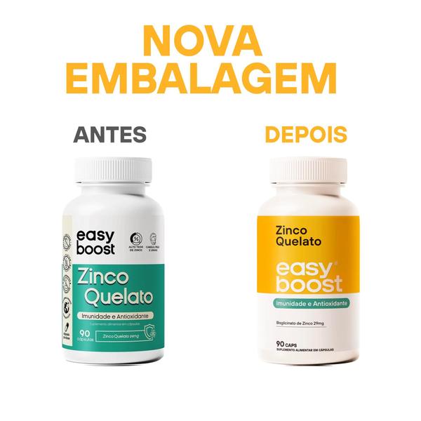 Imagem de Zinco Quelato Easy Boost Bisglicinato 100% 29mg 90 Capsulas