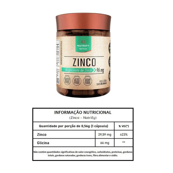 Imagem de Zinco Quelato (Vegano) - Nutrify 60 cápsulas