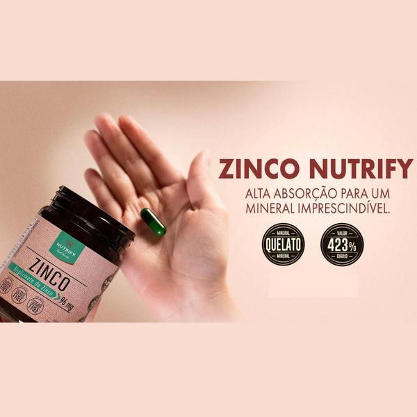 Imagem de Zinco Quelato (Vegano) - Nutrify 60 Cápsulas