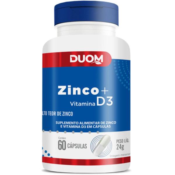 Imagem de Zinco + Vitamina D3 1 Ao Dia Alto Teor De Zinco 60Caps Duom