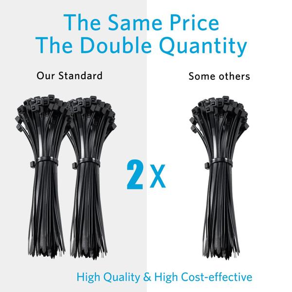 Imagem de Zip Ties Tantti Supply 10 cm, pequeno, preto, pacote com 200, 8 kg, elástico