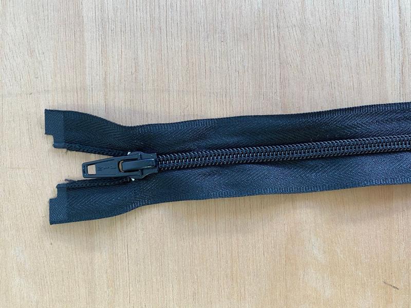 Imagem de Zíper destacável de 80 cm preto nylon para jaqueta kit com 10 peças