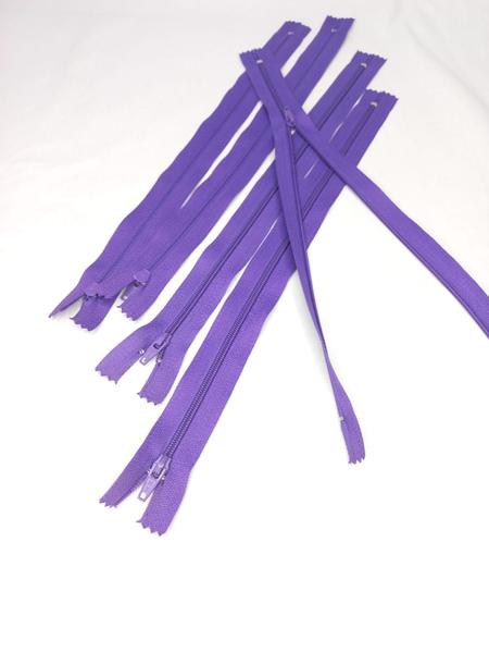 Imagem de Zíper nylon fixo 30 cm pacote com 20 unidade ( roxo )