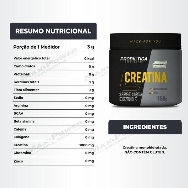 Imagem de Zma 120 Caps Growth + Creatina 150g Creapure Probiotica