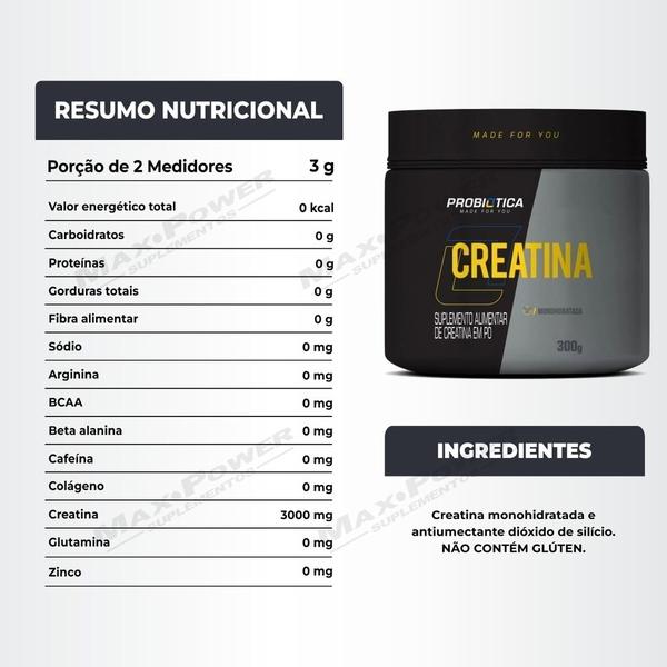 Imagem de Zma 120 Caps Growth + Creatina Pura 300g Probiotica