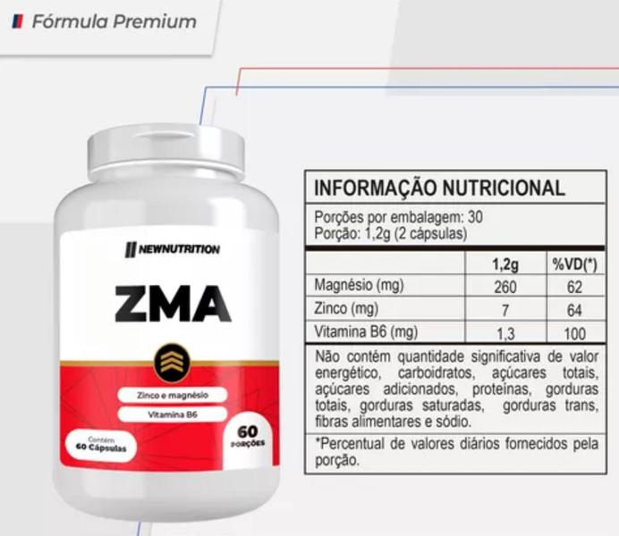 Imagem de ZMA - Magnésio, Zinco, Vitamina B6 - 60 Cápsulas NewNutrition