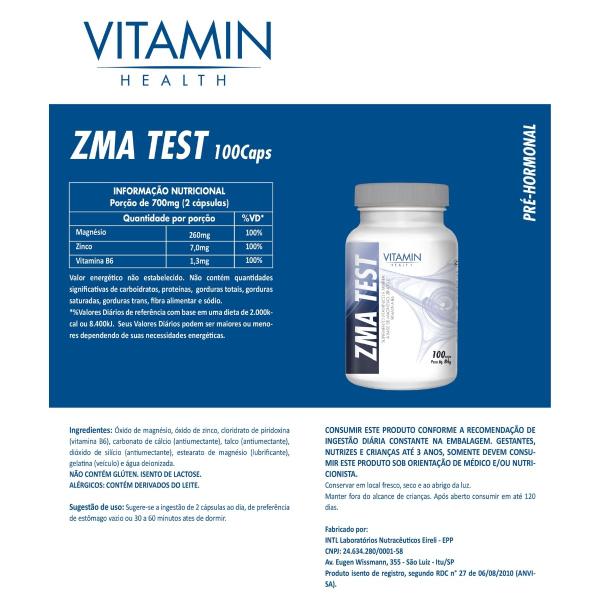 Imagem de ZMA Test 3895 Vitamin Health 120 Cápsulas de Alta Potência