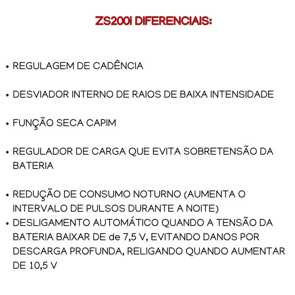 Imagem de Zs200i eletrificador choque rural solar zebu 200km 10 joules