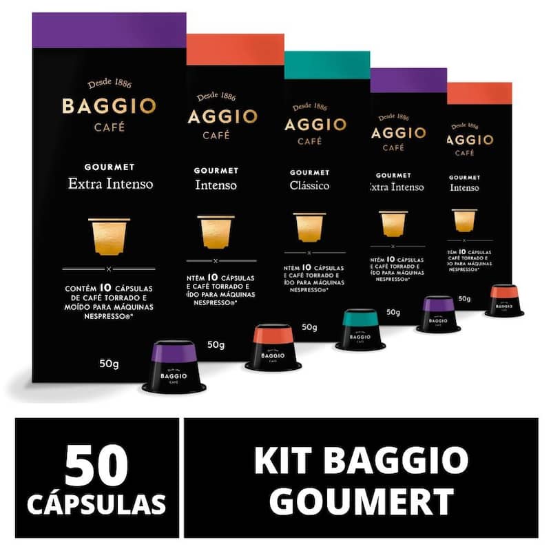 50 Cápsulas Para Cafeteira Nespresso Baggio Café Gourmet 5 caixas
