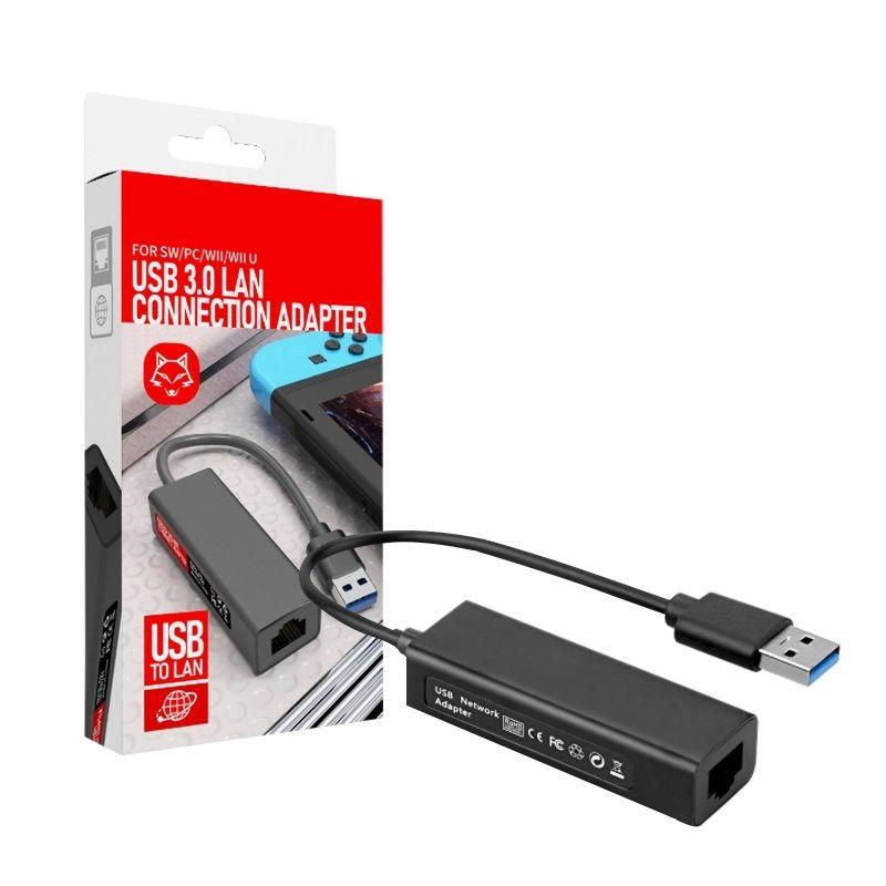 Adaptador De Rede Usb Compatível Com Nintendo Wii Switch PC Preto