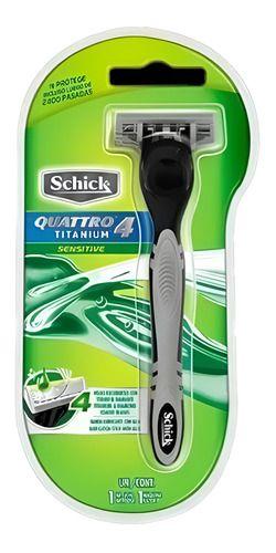 Aparelho De Barba Schick Quattro 4 Titanium Sensitive