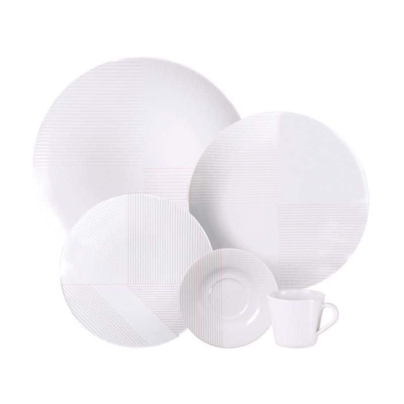 Aparelho de Jantar Tramontina Grid em Porcelana Decorada 20 Peças