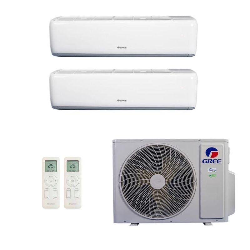 Ar-Condicionado Multi Split Inverter R-32 Gree 24.000 (1x Evap HW 12.000 + 1x Evap HW 18.000) Quente/Frio 220V