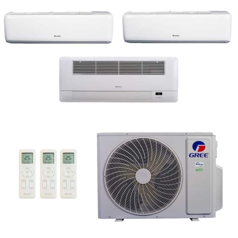 Ar-Condicionado Multi Split Inverter R-32 Gree 24.000 (2x Evap HW 12.000 + 1x Evap Cassete 1 Via 12.000) Quente/Frio 220V