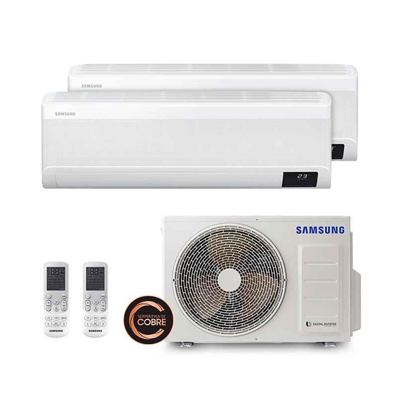 Ar Condicionado Multi Split Inverter R-410 Samsung Windfree 18.000 BTUs (2 Evap 12.000) Quente-Frio 220V Monofásico