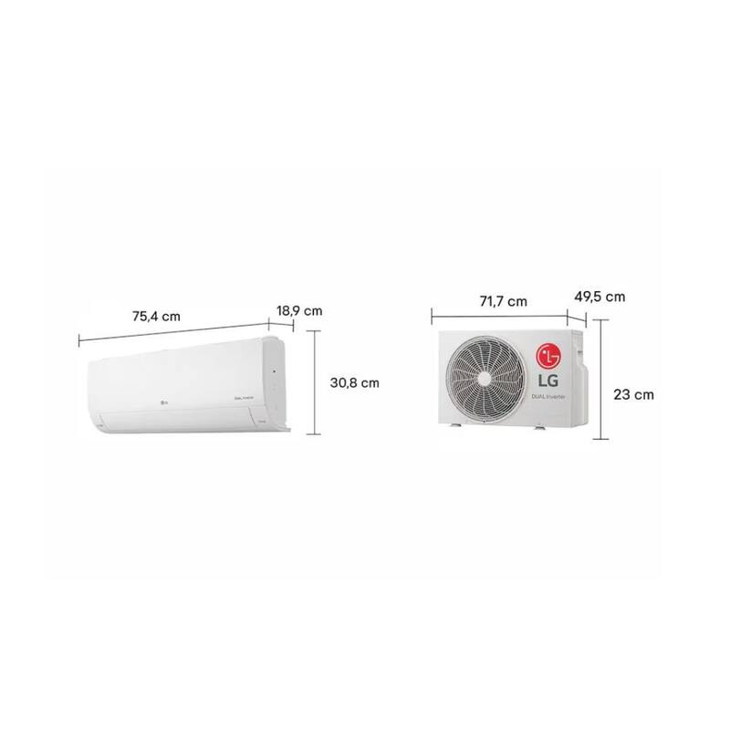 Ar Condicionado Split Parede LG Dual Compact +ai Inverter 09000 BTU Quente e Frio R32 220V