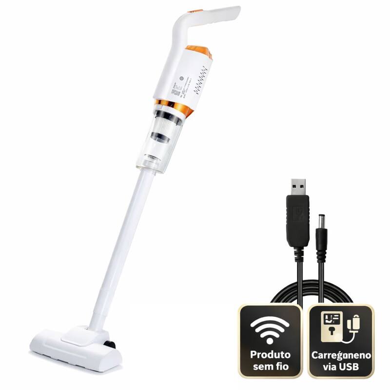 Aspirador Sem Fio Multifuncional 2 em 1 Sucção Forte USB