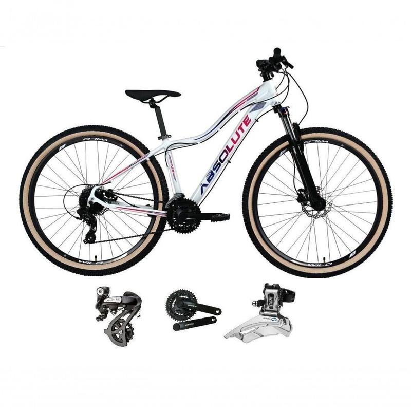 Bicicleta Aro 29 Absolute Hera Feminina Shimano Altus 24v Freio Disco Hidráulico Garfo Trava Pneus Bege - Branco Tam.17