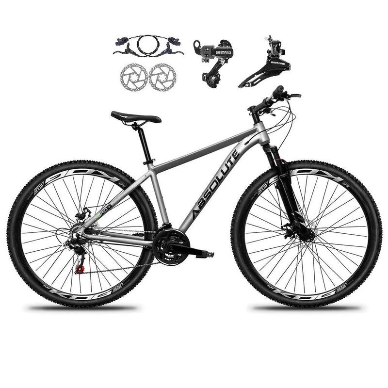 Bicicleta Aro 29 Absolute Nero 5 21v Alumínio Câmbios Shimano Freio Disco Hidráulico Garfo Suspensão - Verde