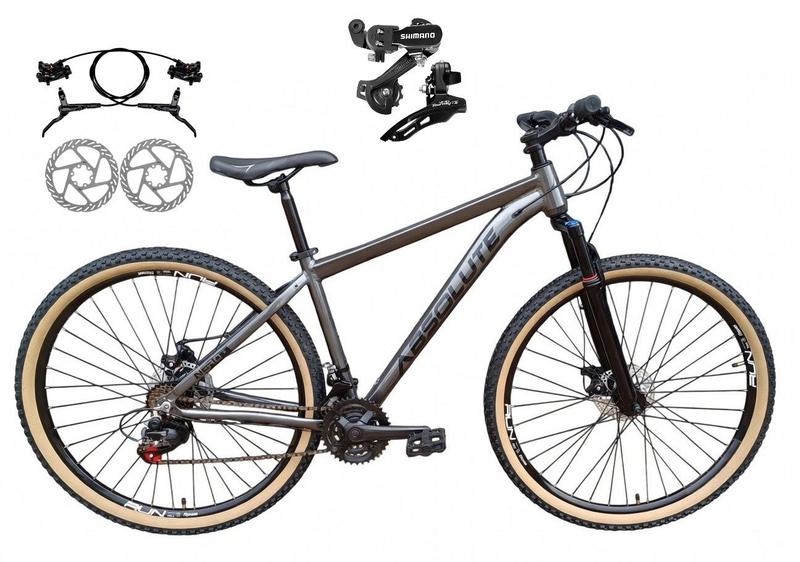 Bicicleta Aro 29 Absolute Nero 5 Alumínio 24v Câmbios Shimano Freio a Disco Mountain Bike