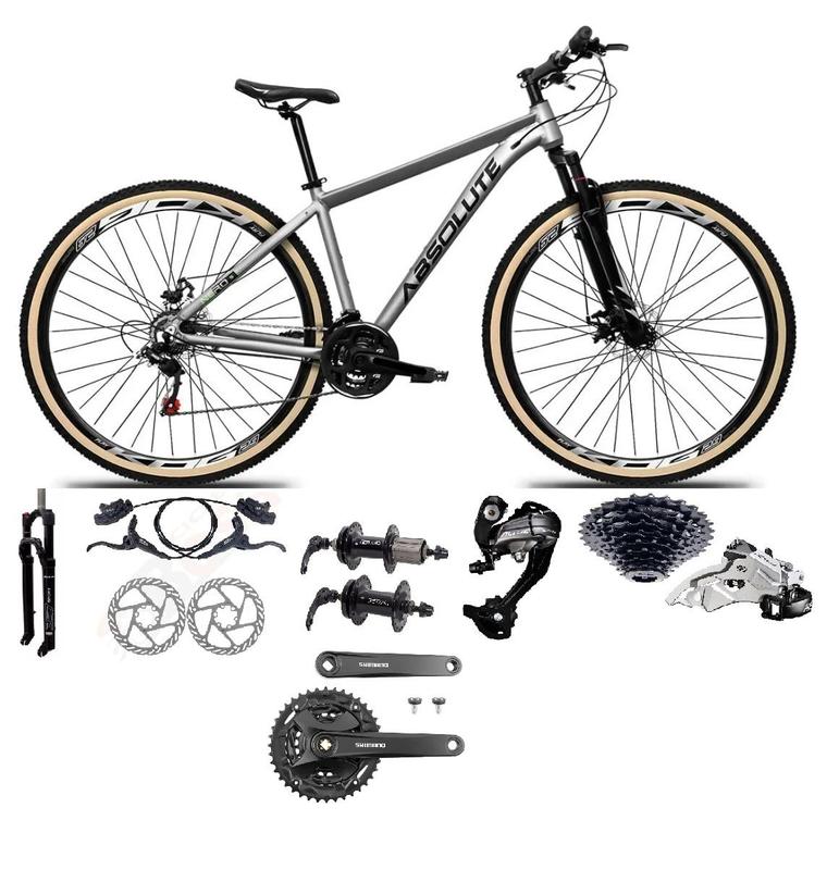 Bicicleta aro 29 Absolute Nero 5 Câmbios 27v Shimano Altus Freios Hidráulicos Pneu com Faixa - Preto