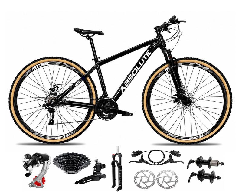 Bicicleta Aro 29 Absolute Nero 6 Alumínio 24v Câmbios Shimano K7 Freio a Disco Hidráulico…