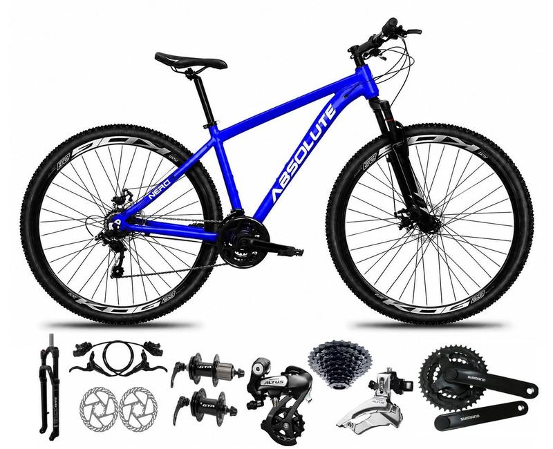 Bicicleta Aro 29 Absolute Nero 6 Alumínio Câmbios Shimano Altus 24v Freios Hidráulicos Garfo com Trava