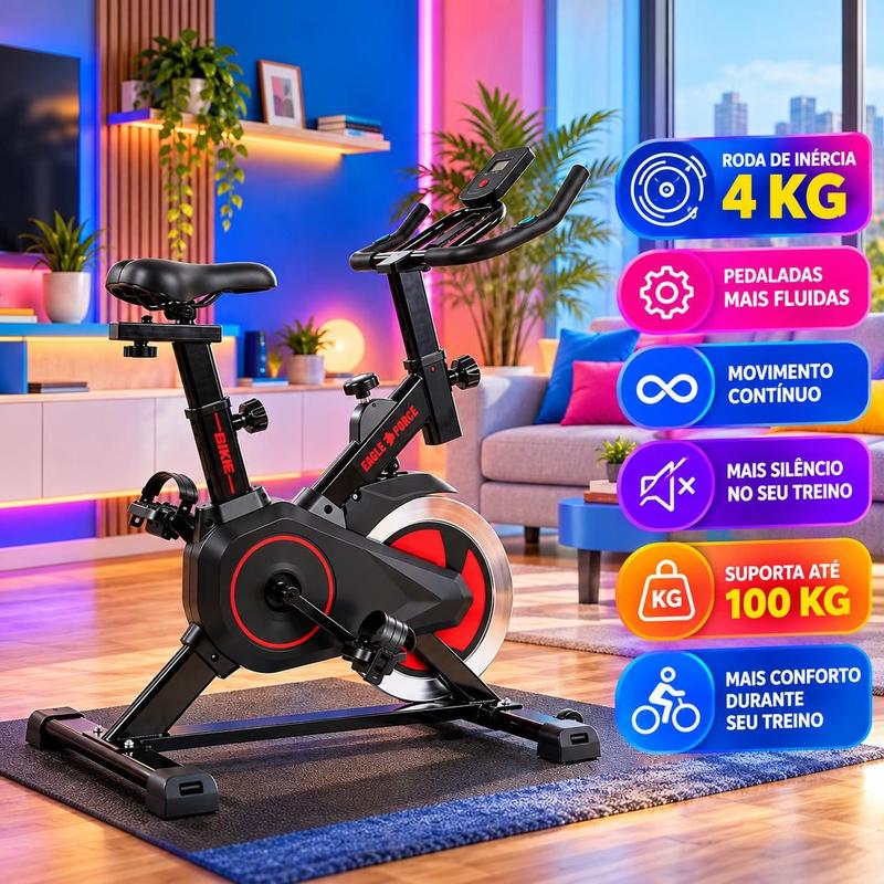 Bicicleta de Spinning Eagle Force Treino Fitness em Casa ou Academia Capacidade 110kg