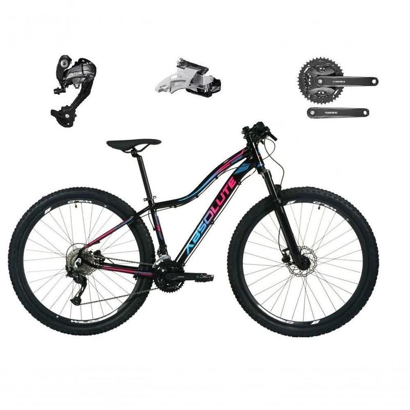 Bicicleta Feminina Aro 29 Absolute Hera 27v Câmbios Shimano Altus Freios Hidráulicos - Preto Tam.17