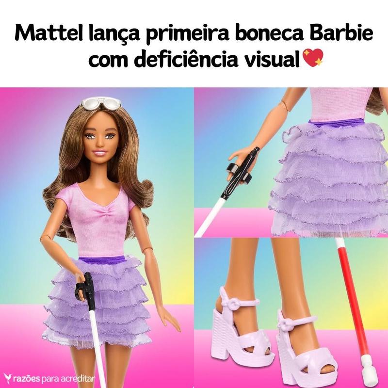 Boneca Barbie Deficiente Visual Com Acessório Hrh17 Mattel