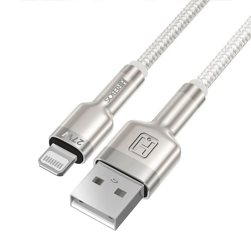 Cabo HREBOS Metal 2M USB-A x Lightning 27W CB-252I - Branco