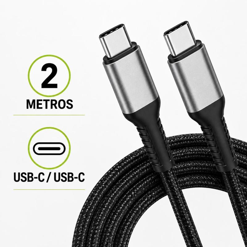 Cabo Turbo Iphone 2 metros USB C Compatível com Iphone 15 16 17 18 Pro e Pro Max USB C / USB C Turbo