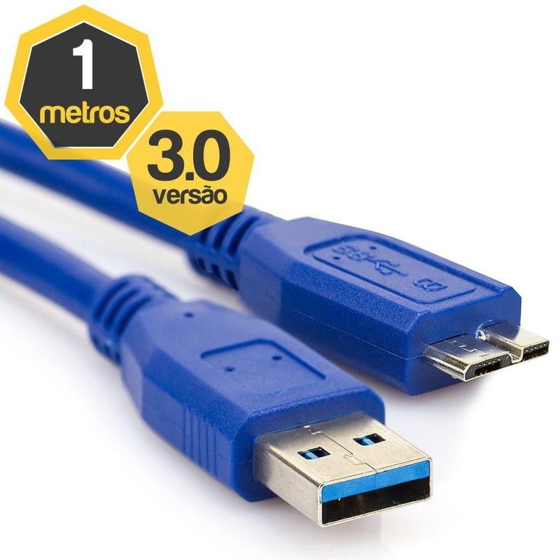 Cabo Usb 3.0 Para Hd Externo De 1MT Blindado