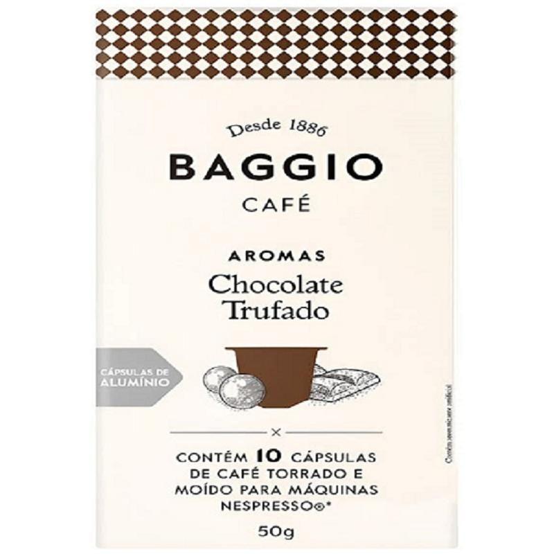 Café em cápsula compatível nespresso aroma choco trufado baggio 10un