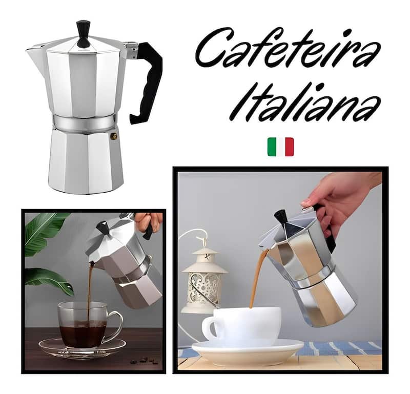 Cafeteira Aluminio Manual Italiana Café Expresso S/ Filtro
