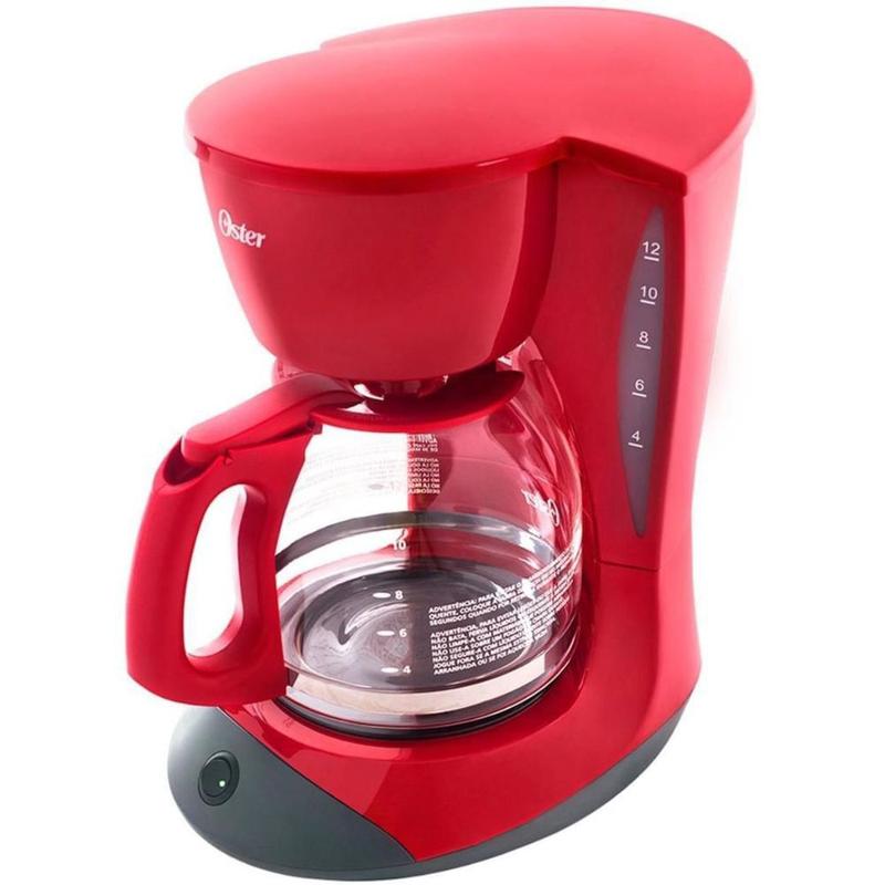 Cafeteira Elétrica Oster 1,8L 900W Vermelha Base Aquecedora Filtro Permanente