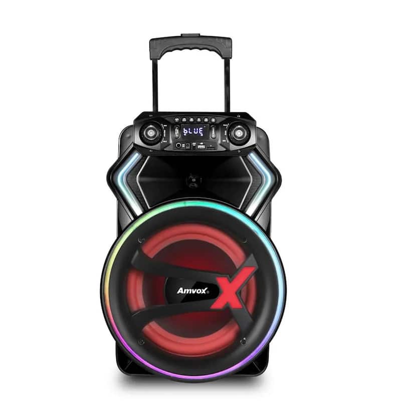 Caixa De Som Amplificada ACA 650 Gladiador X Amvox 650W RMS, Bluetooth 5.0, USB, AUX, LED Bivolt