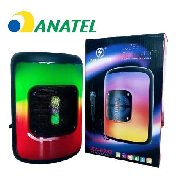 Caixa De Som Bluetooth Portatil Led Super Potente Microfone