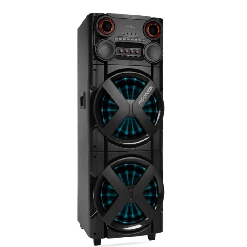 Caixa de Som Torre Bluetooth 2500W RMS 2 Woofers 12" TWS DSP X-BASS XT-2025 - Polyvox