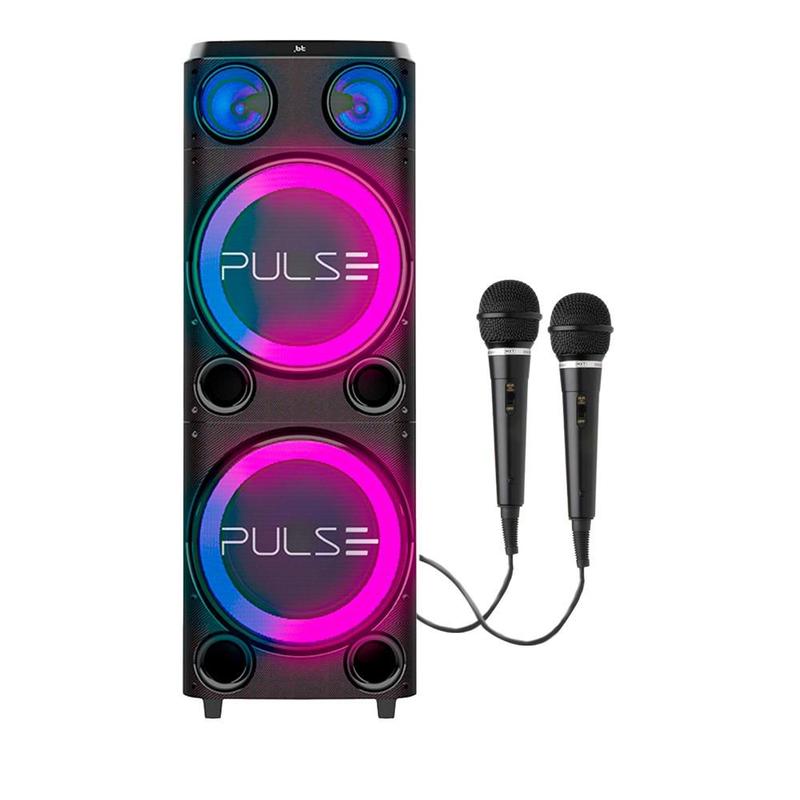 Caixa de Som Torre Double Pulse SP508 12'' LED Bluetooth 2300W - 1 Mic