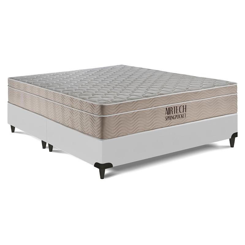 Cama Box e Colchão Airtech Spring Pocket - Queen (158x198)